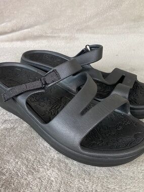 Skechers Foamies Arch Fit Ascend Sandals Womens Size 11 Black Slide Wedge NEW